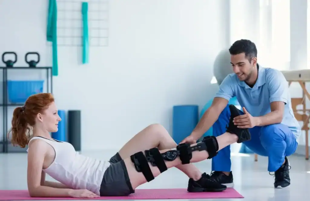 Woman having treatment to help muscle recovery Maplehurst after an injury