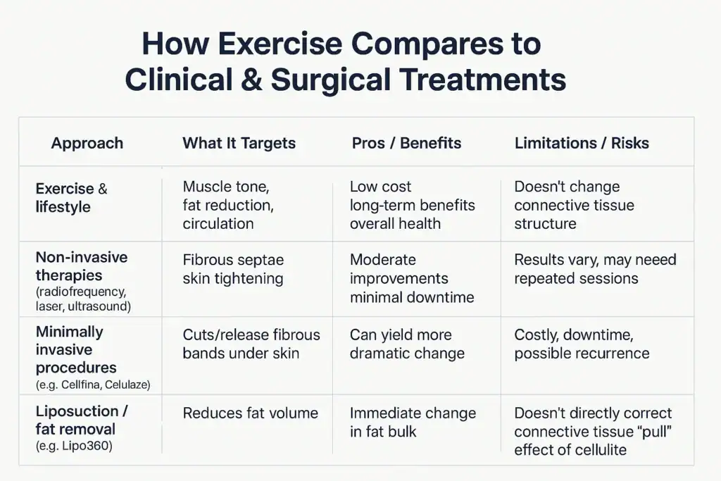 Sculpting Your Bum: Can Toning Exercises Really Reduce Cellulite? 2 How exercise compares to treatments from Lipo 360 Maplehurst