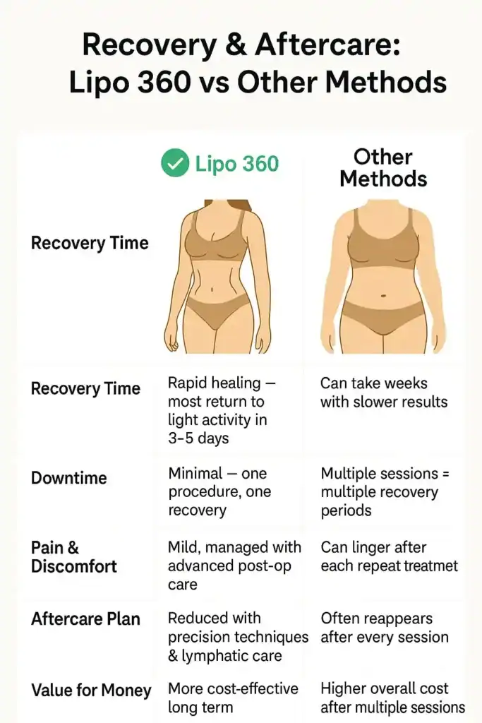 Recovery and Aftercare for Fat-Dissolving Surgery 2 Table to show fat dissolving injection aftercare Maplehurst