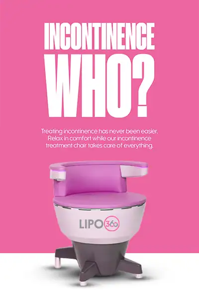 LIPO360 EMS Chair Can Help with Urinary Incontinence 2 Image of a urinary incontinence treatment seat Maplehurst